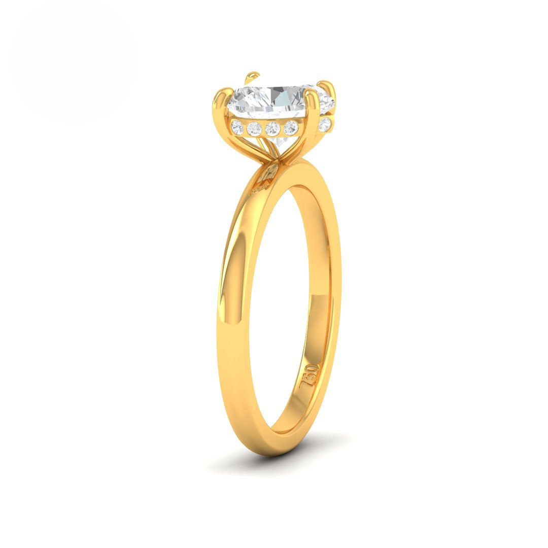 Kiara Heart Cut Diamond With Hidden Halo Engagement Ring