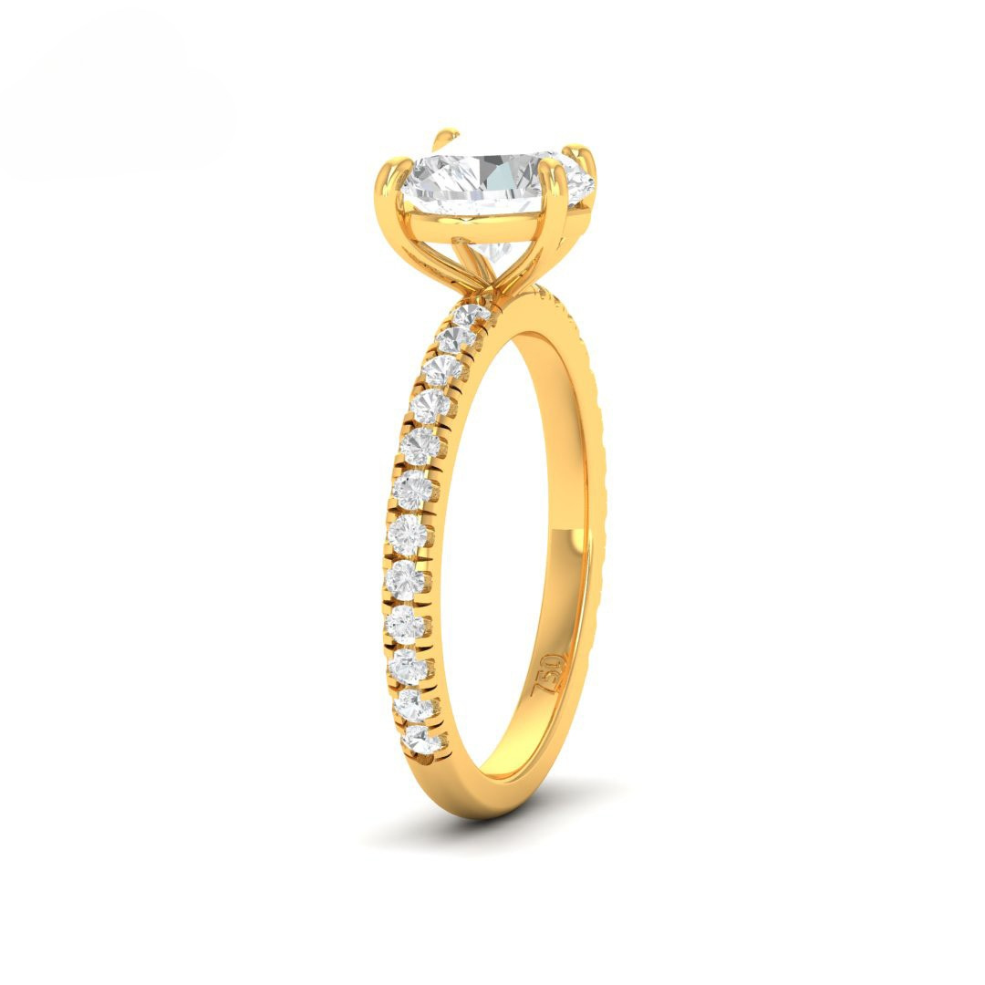 Athena Heart With Diamond Band Engagement Ring