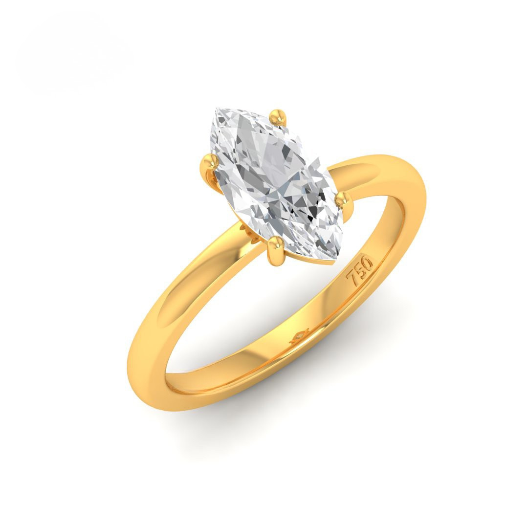 Anaya Solitaire Marquise Cut With Diamond Engagement Ring