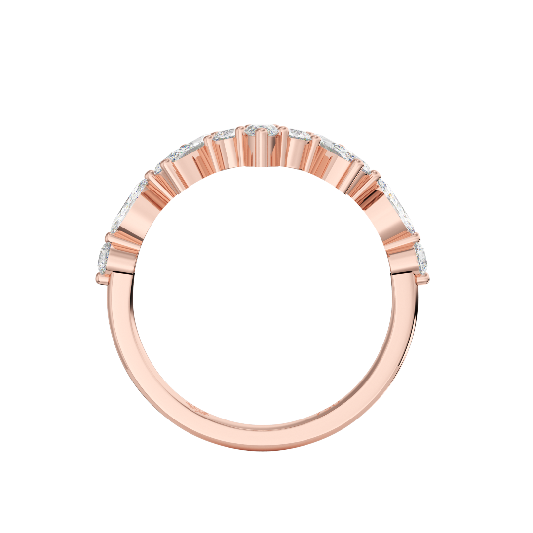 Cordelia 2 Stone Cut Diamond Wedding Band
