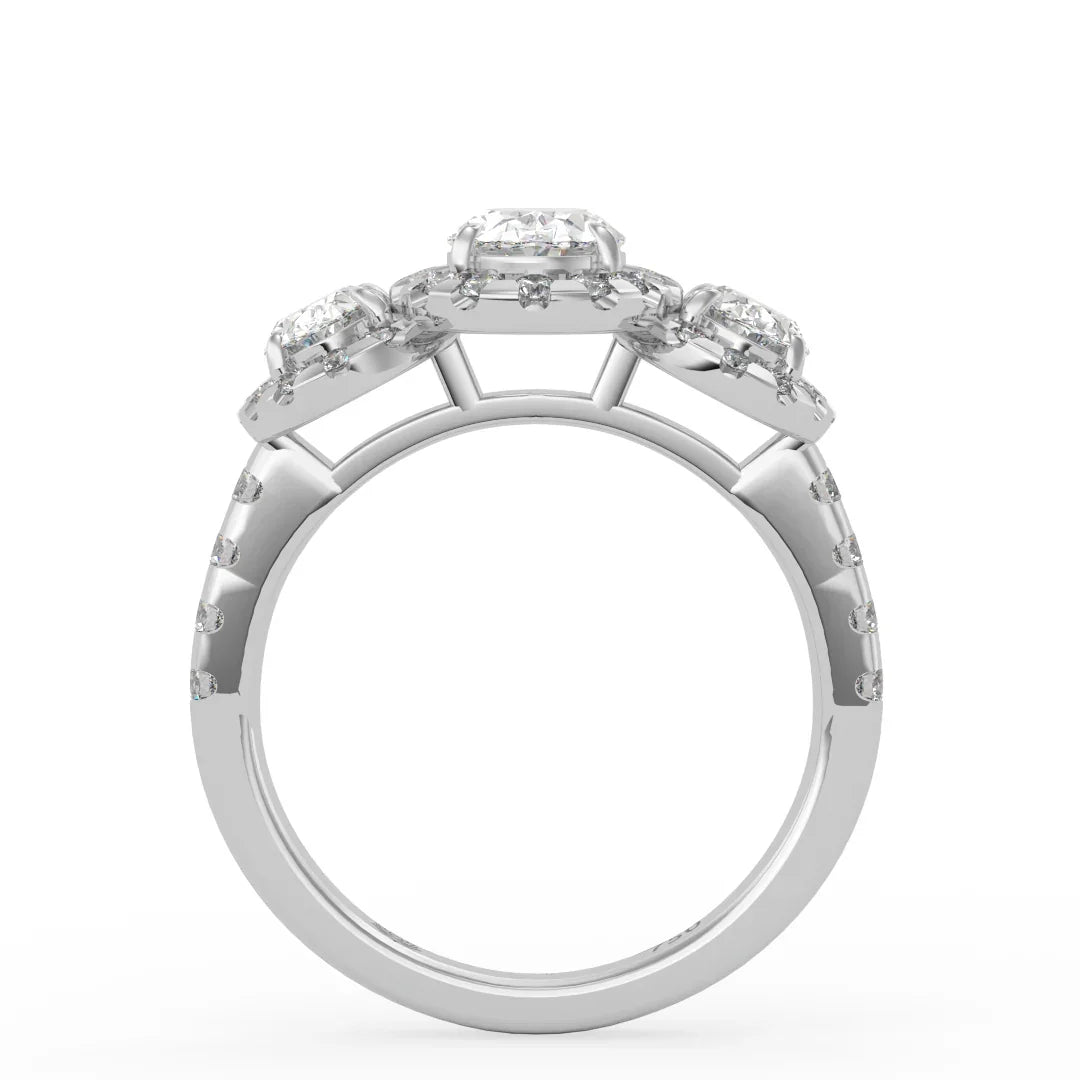 Lumière Trinity Oval Engagement Ring