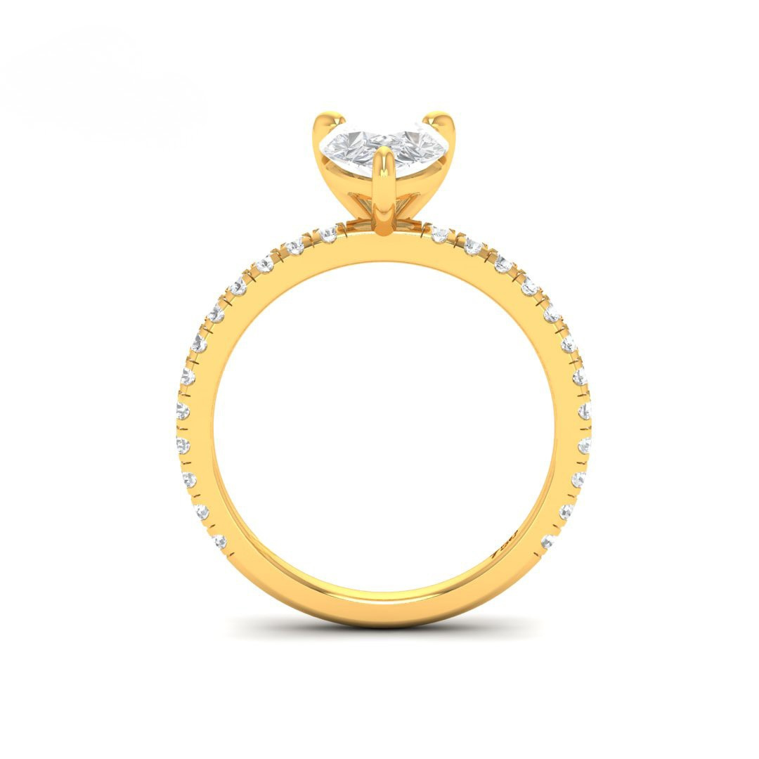 Athena Pear With Diamond Band Engagement Ring