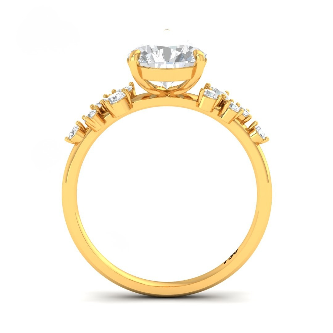 Lina Pear Cut Diamond Engagement Ring With Diamond Accent Band
