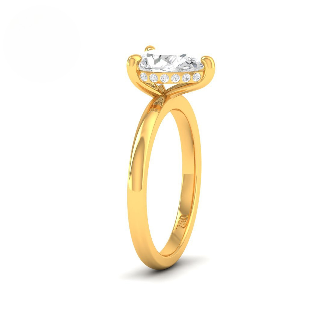 Kiara Pear Cut Diamond With Hidden Halo Engagement Ring