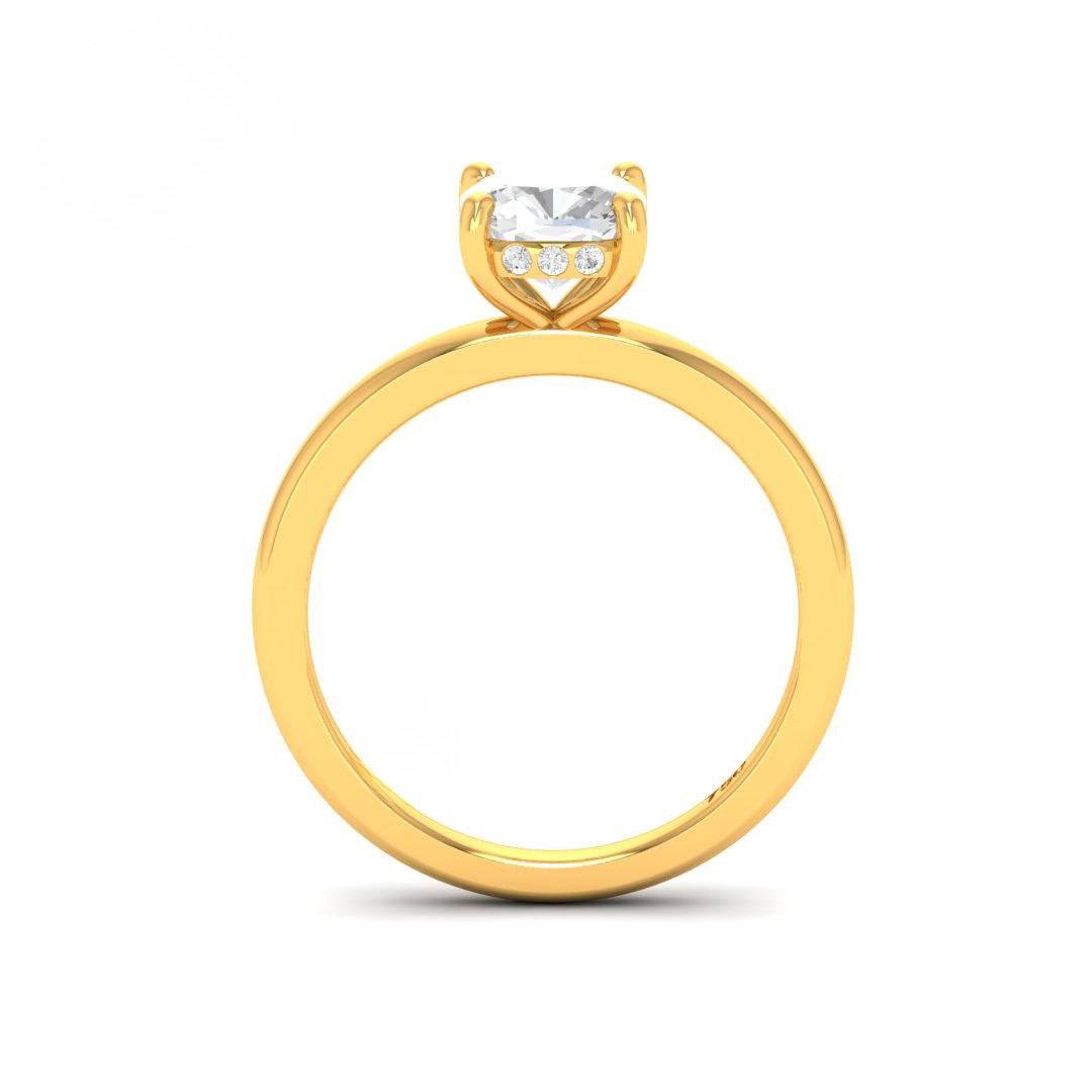 Kiara Cushion Cut Diamond With Hidden Halo Engagement Ring