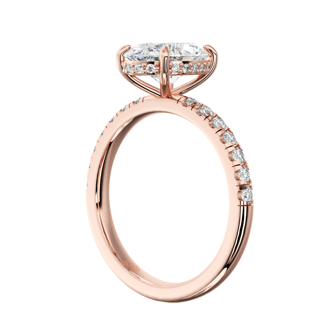 Persephone Oval Hidden Halo Diamond Ring