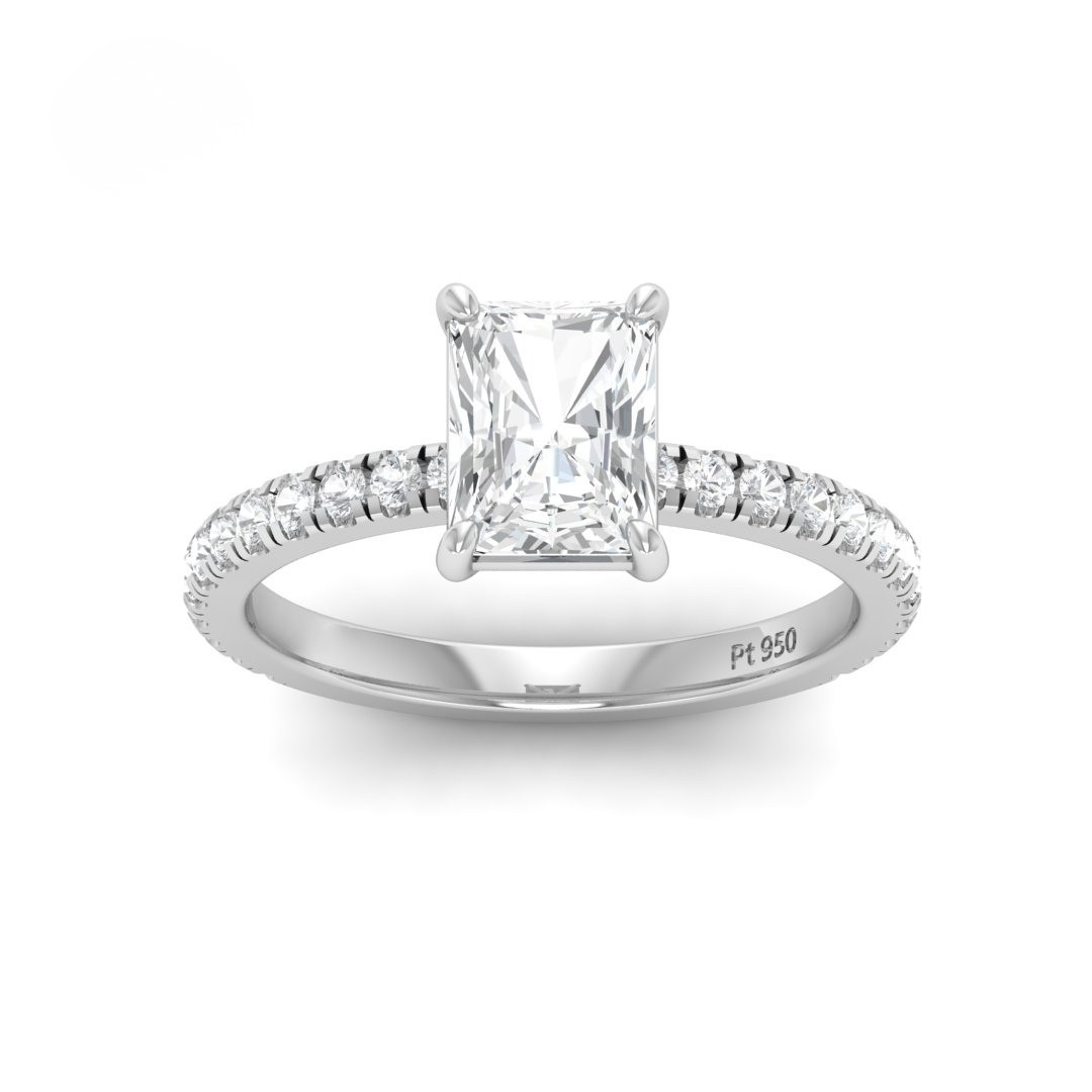 Athena Radiant With Diamond Band Engagement Ring