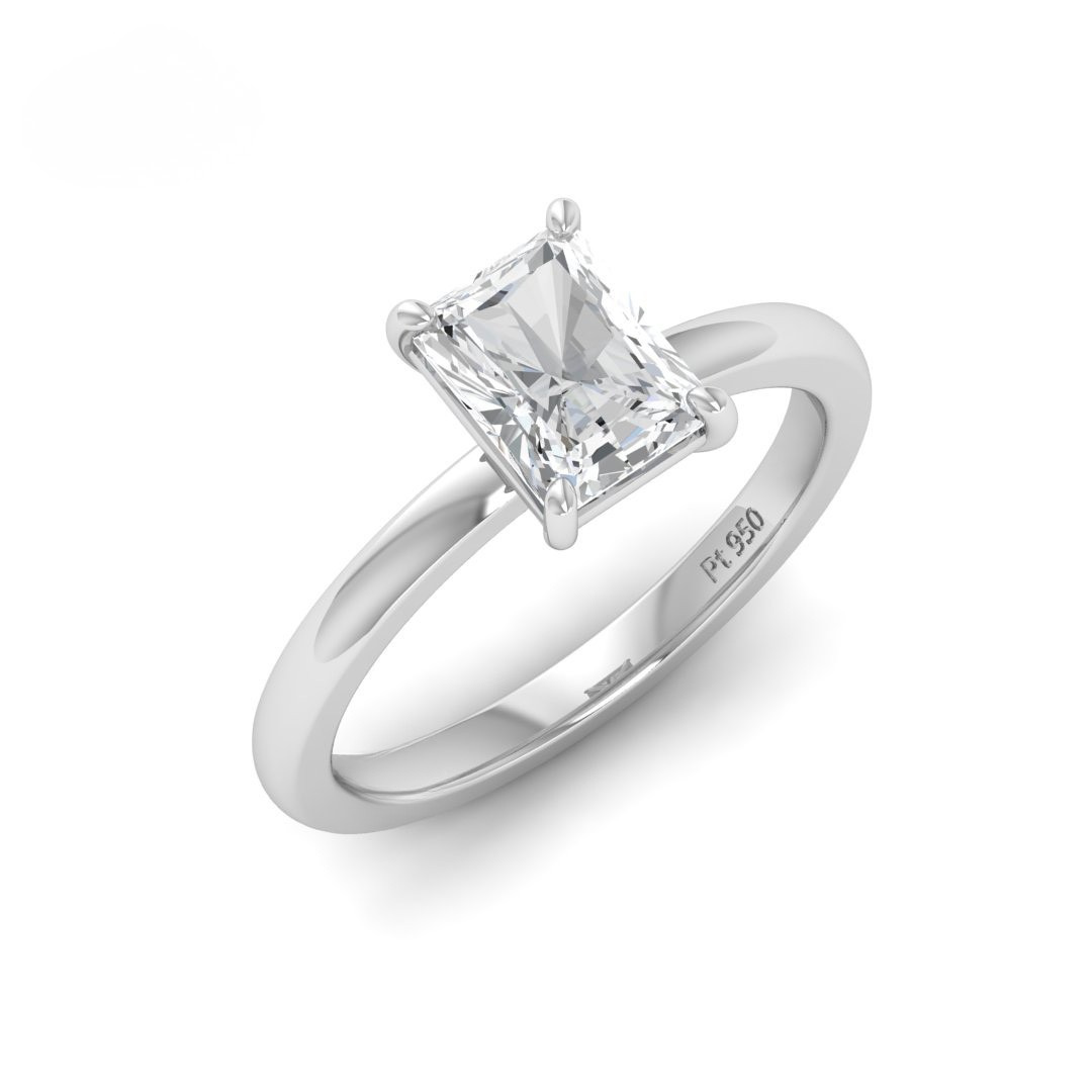 Anaya Solitaire Radiant Cut With Diamond Engagement Ring