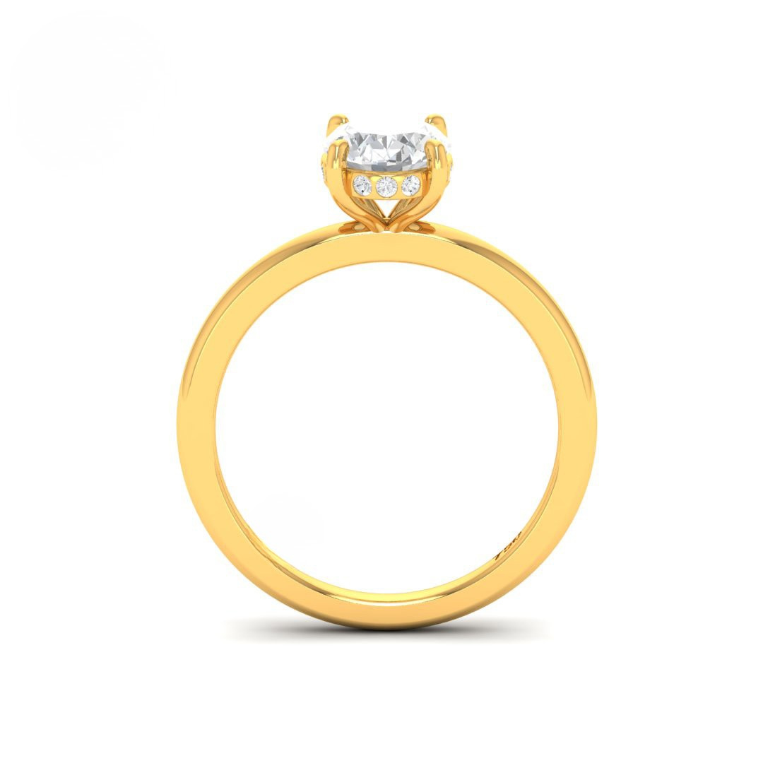 Kiara Oval Cut Diamond With Hidden Halo Engagement Ring