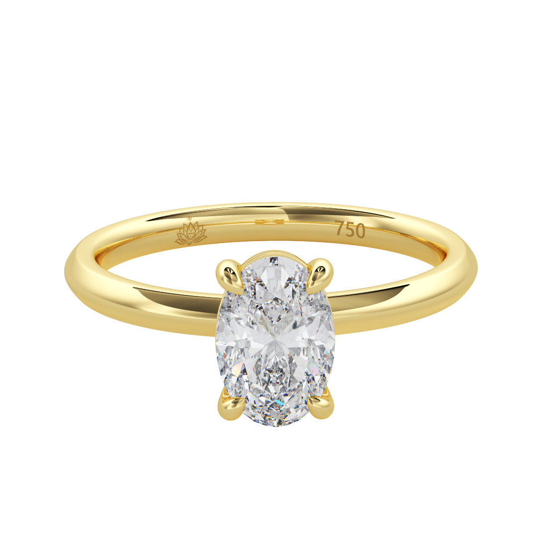 Serenity Oval Solitaire Diamond Ring