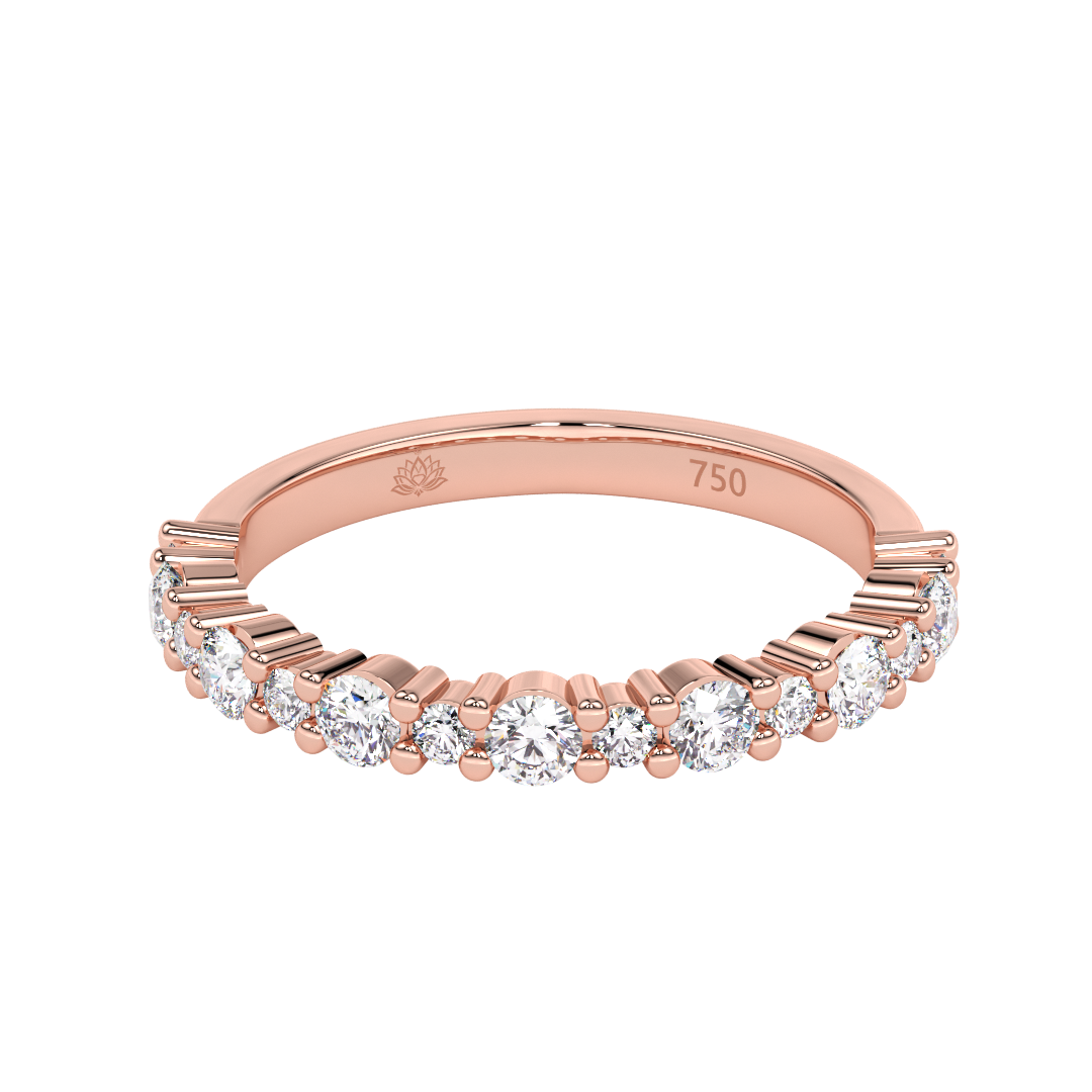 Luminara Round Brilliant Cut Diamond Wedding Band