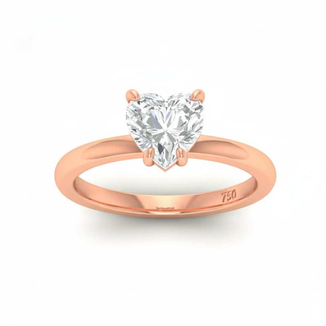 Anaya Solitaire Heart Cut With Diamond Engagement Ring