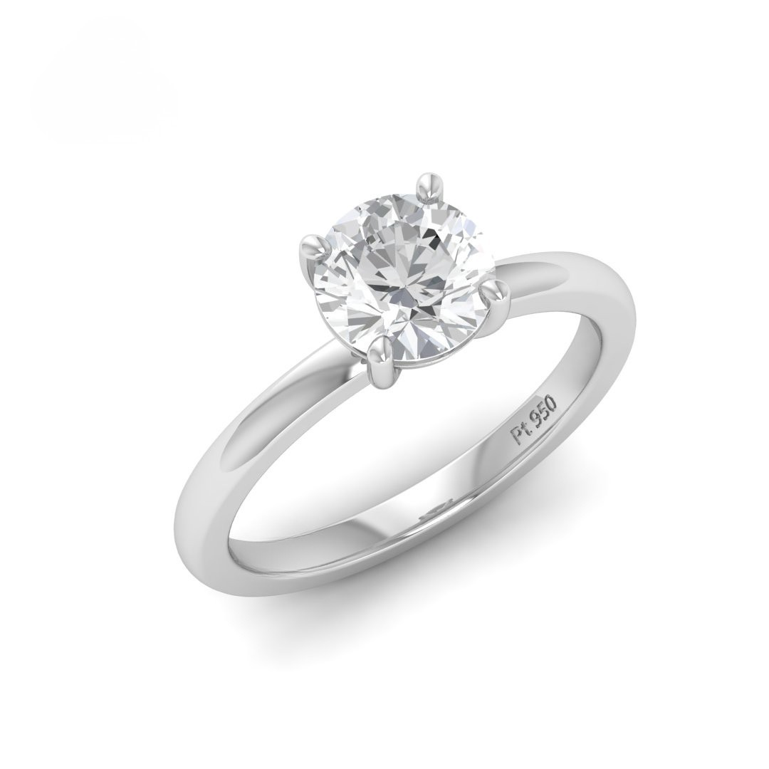 Anaya Solitaire Round Cut With Diamond Engagement Ring