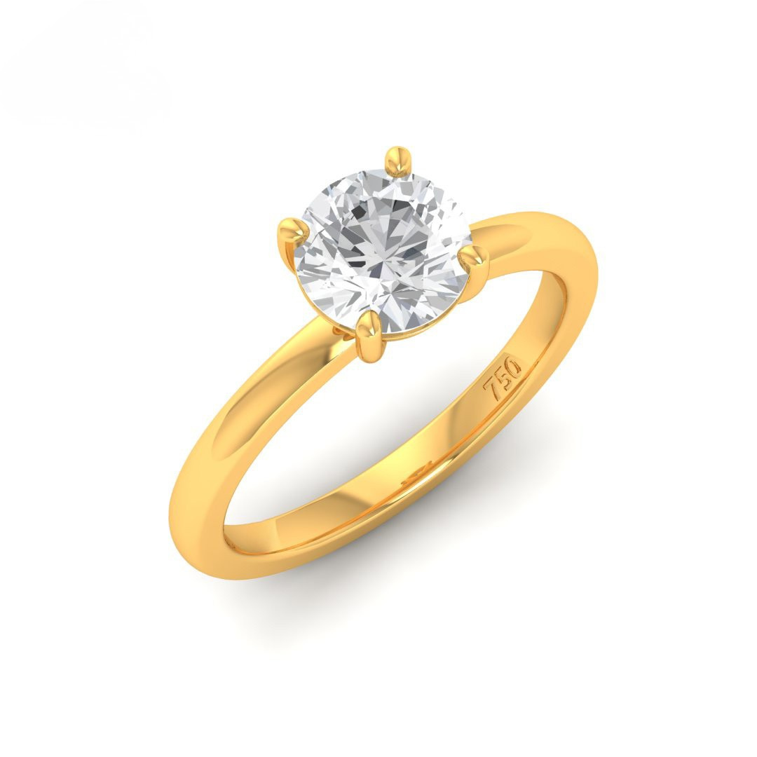 Anaya Solitaire Round Cut With Diamond Engagement Ring