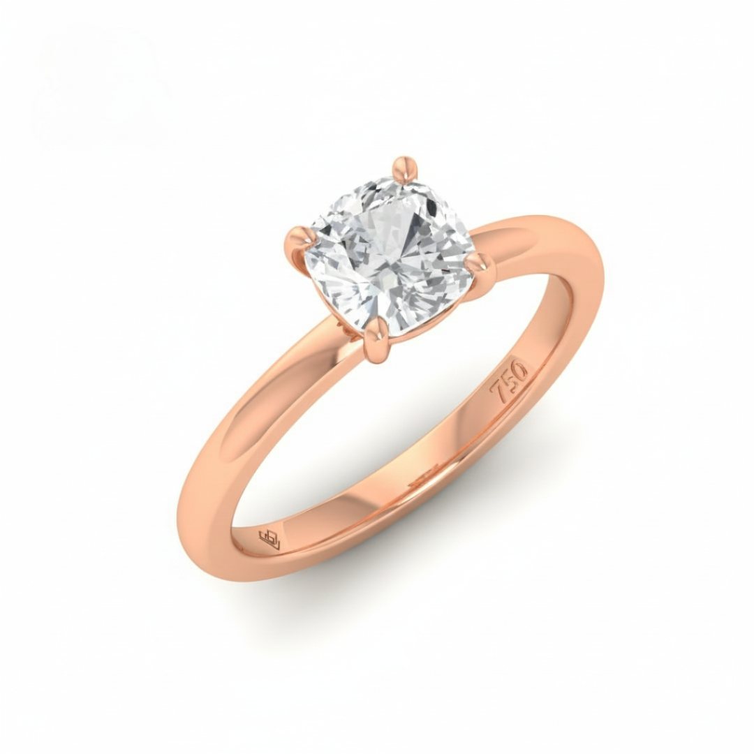 Anaya Solitaire Cushion Cut With Diamond Engagement Ring