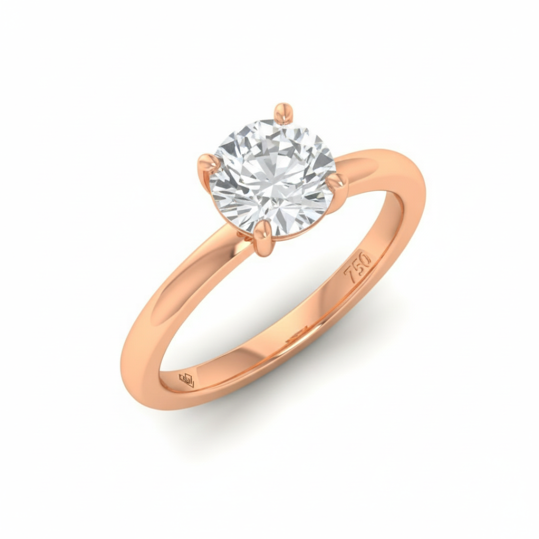 Anaya Solitaire Round Cut With Diamond Engagement Ring