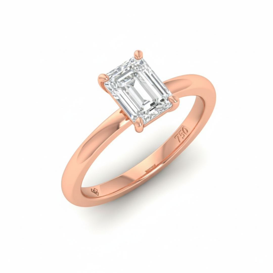 Anaya Solitaire Emerald Cut With Diamond Engagement Ring