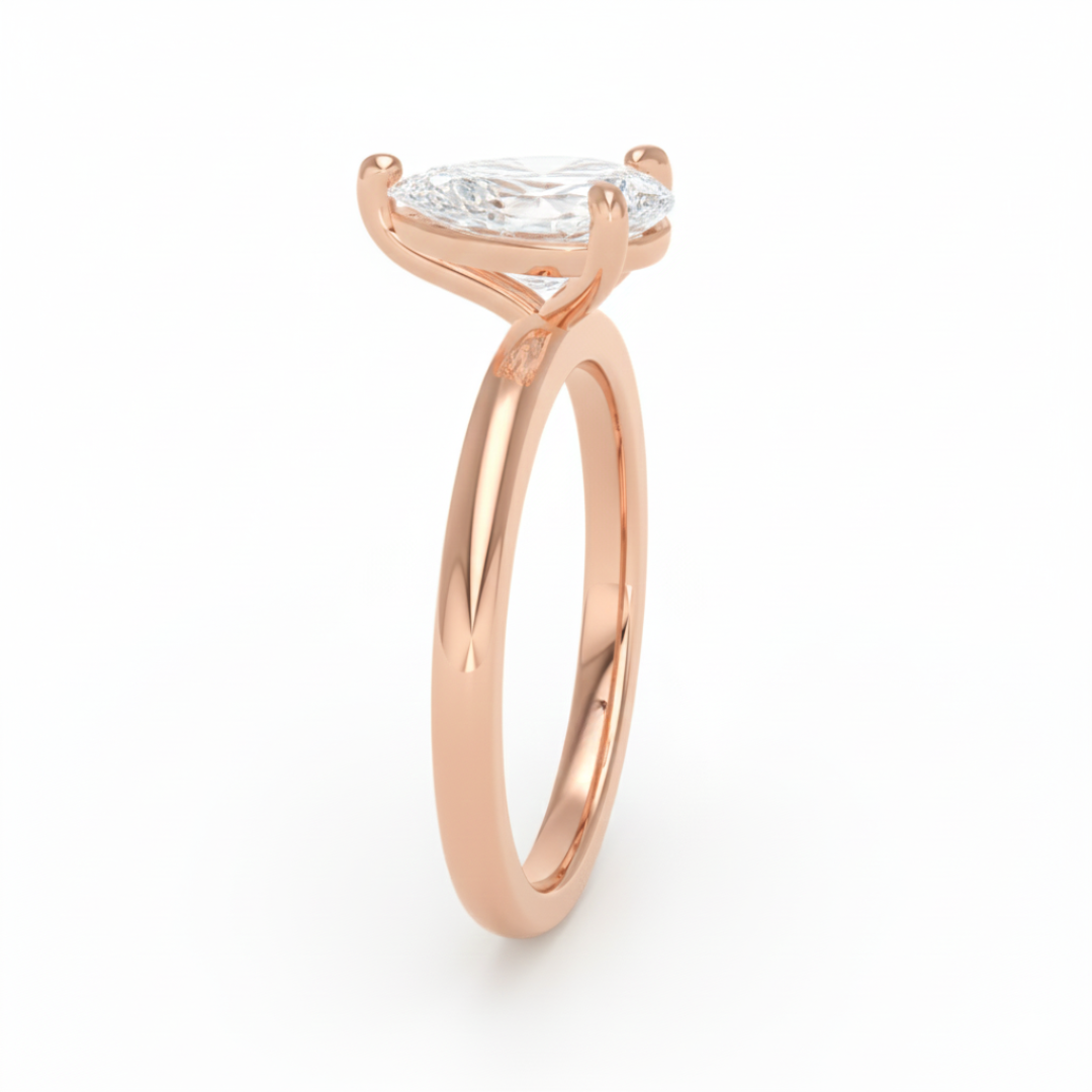 Anaya Solitaire Pear Cut With Diamond Engagement Ring