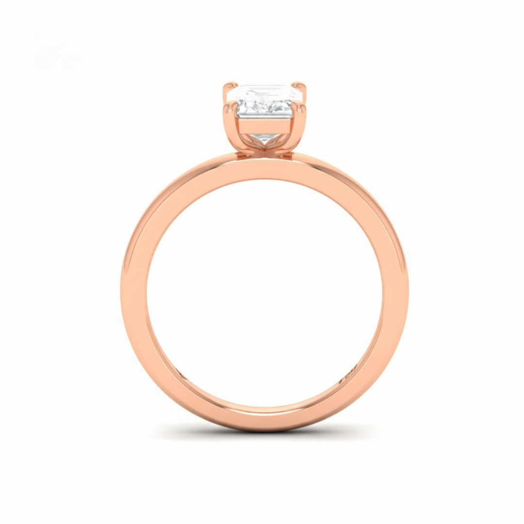 Anaya Solitaire Emerald Cut With Diamond Engagement Ring