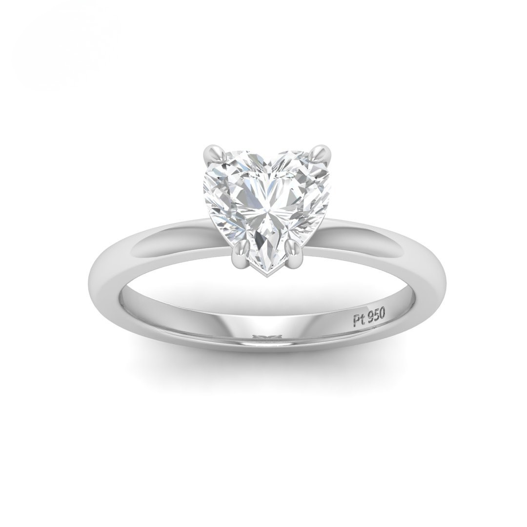 Anaya Solitaire Heart Cut With Diamond Engagement Ring
