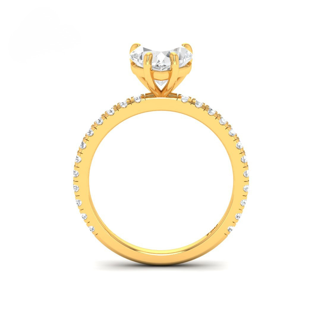 Athena Heart With Diamond Band Engagement Ring