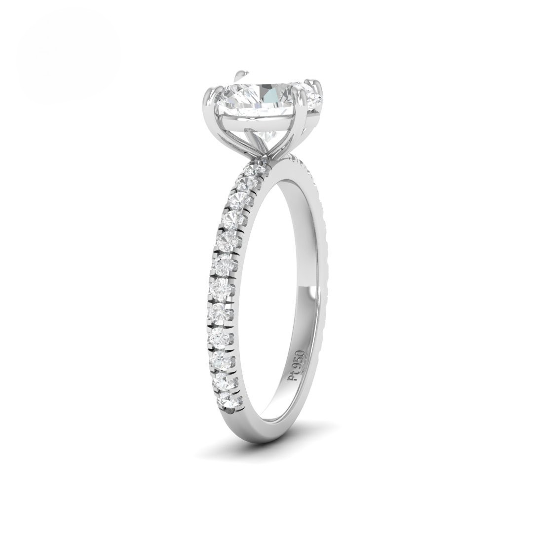 Athena Heart With Diamond Band Engagement Ring