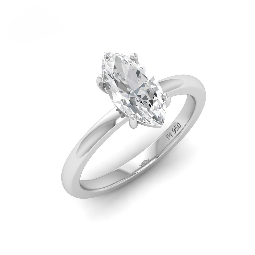 Anaya Solitaire Marquise Cut With Diamond Engagement Ring