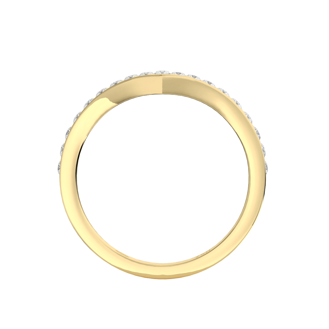 Evangelia V Round Brilliant Cut Diamond Wedding Band