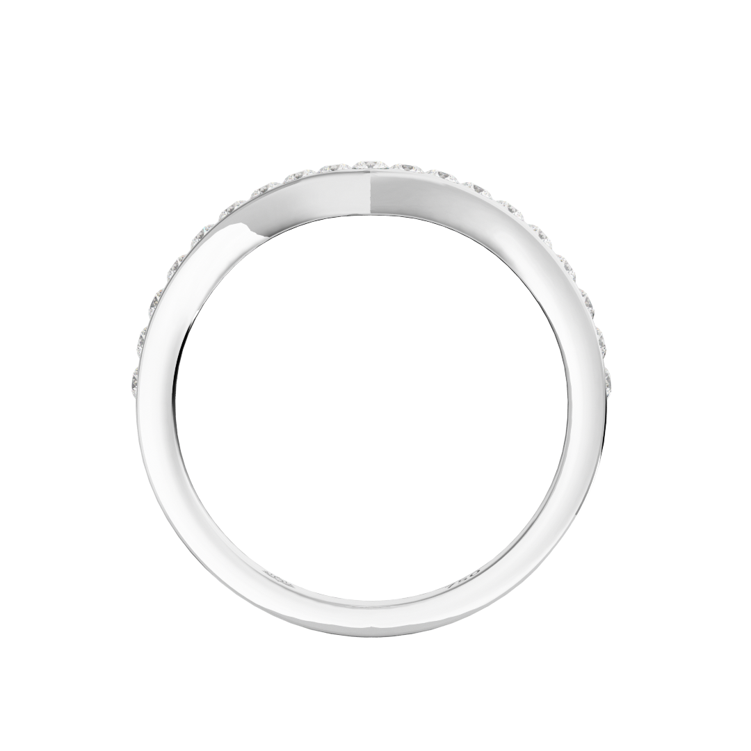 Evangelia V Round Brilliant Cut Diamond Wedding Band