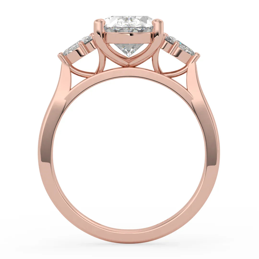 Grandeur Oval Diamond Ring with Sparkling Accent Band