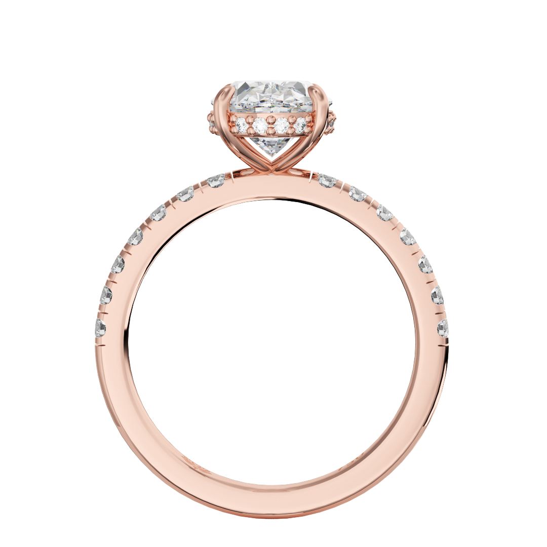 Persephone Oval Hidden Halo Diamond Ring