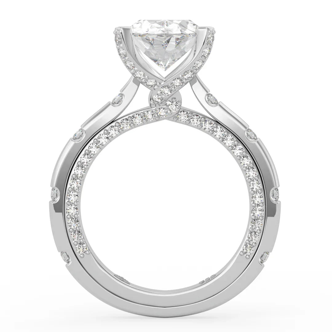 Sophia Oval Diamond Ring with Marquise Band