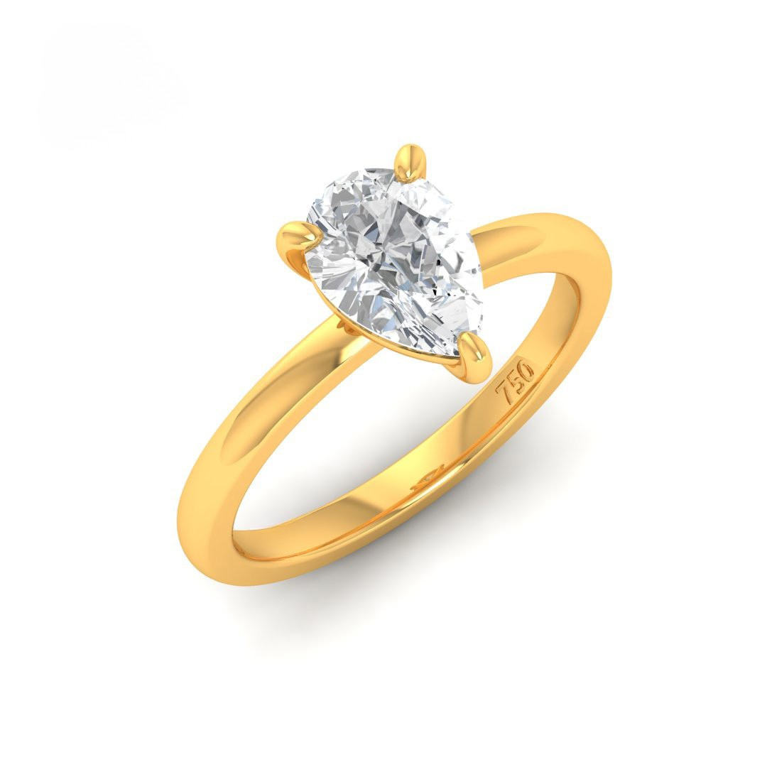 Anaya Solitaire Pear Cut With Diamond Engagement Ring