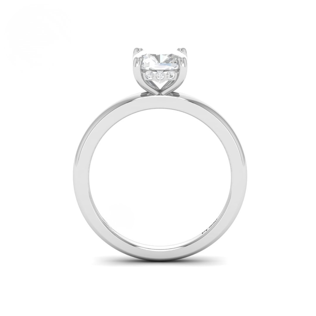 Kiara Cushion Cut Diamond With Hidden Halo Engagement Ring