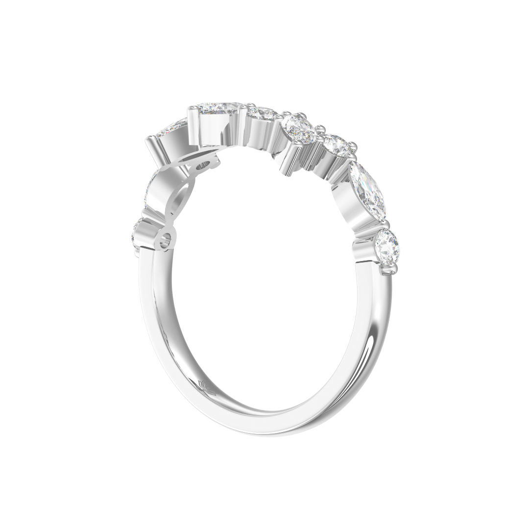 Cordelia 2 Stone Cut Diamond Wedding Band
