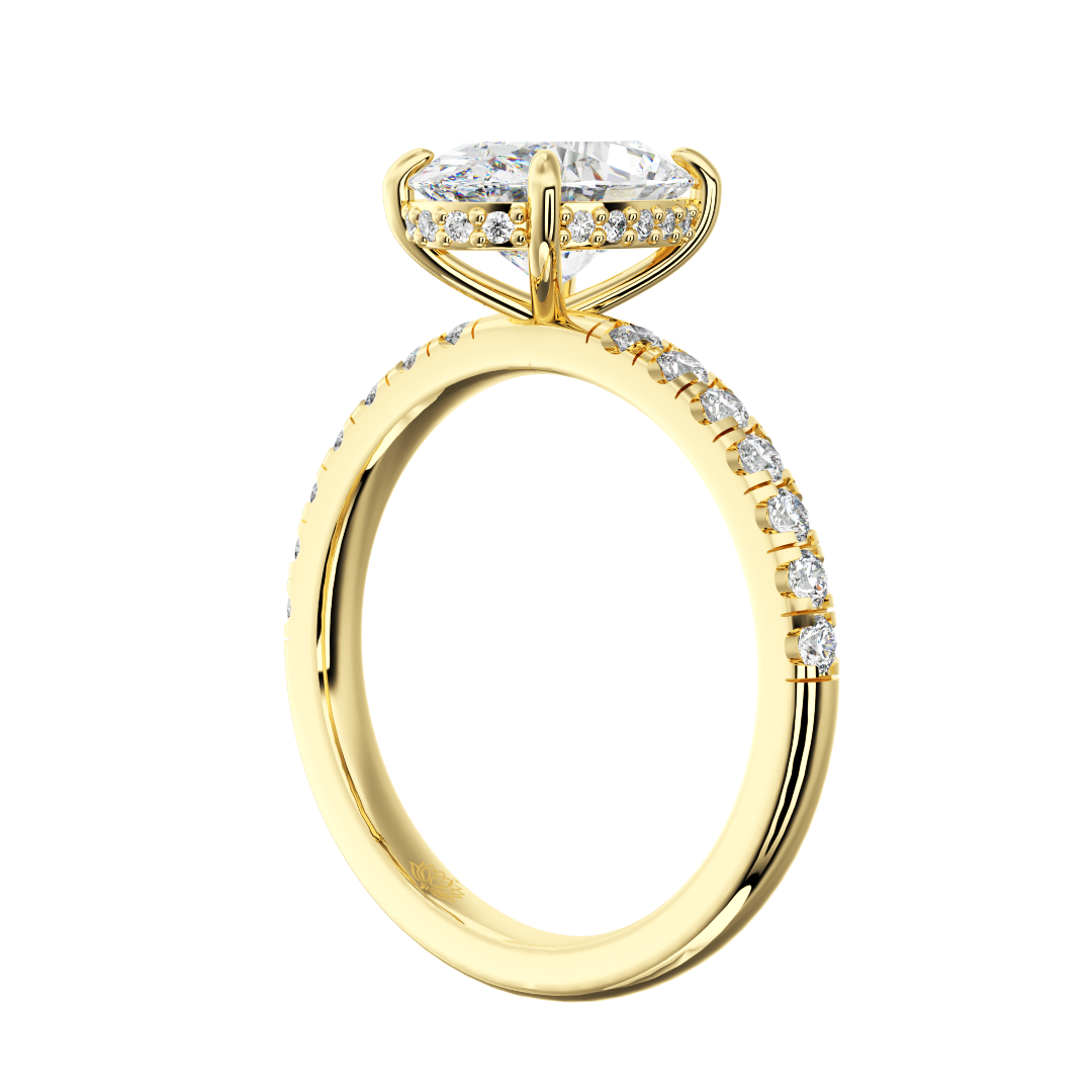 Persephone Oval Hidden Halo Diamond Ring