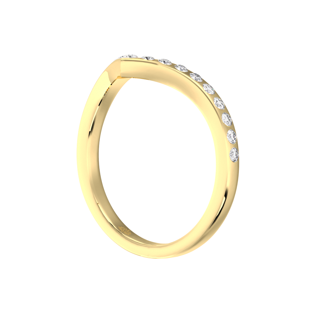 Evangelia V Round Brilliant Cut Diamond Wedding Band