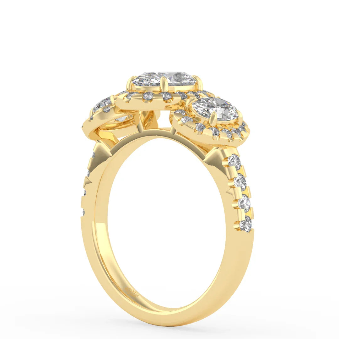 Lumière Trinity Oval Engagement Ring