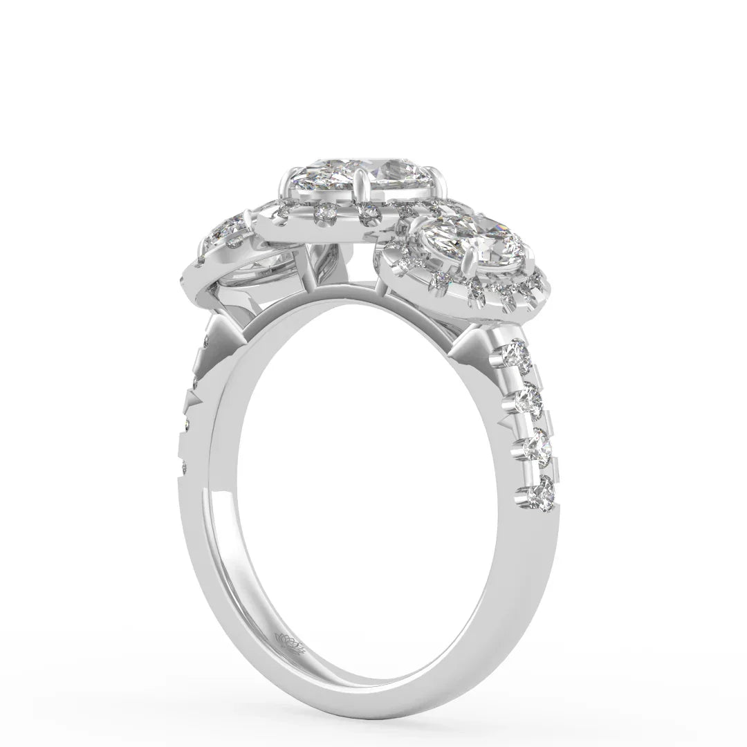 Lumière Trinity Oval Engagement Ring