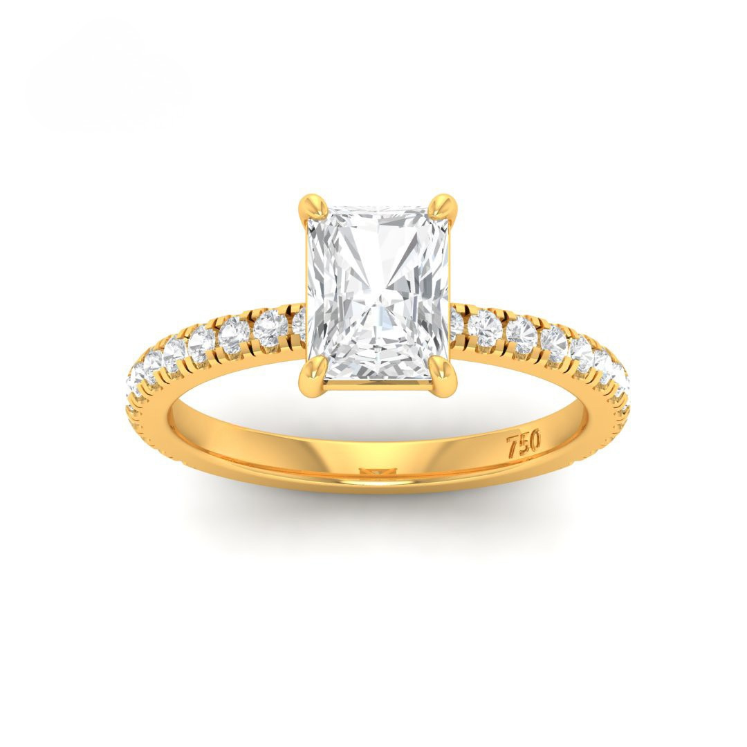 Athena Radiant With Diamond Band Engagement Ring