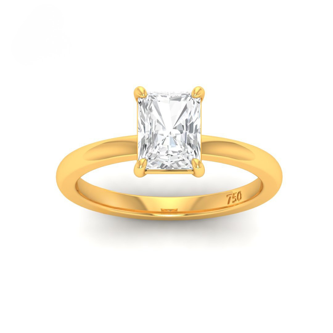 Anaya Solitaire Radiant Cut With Diamond Engagement Ring