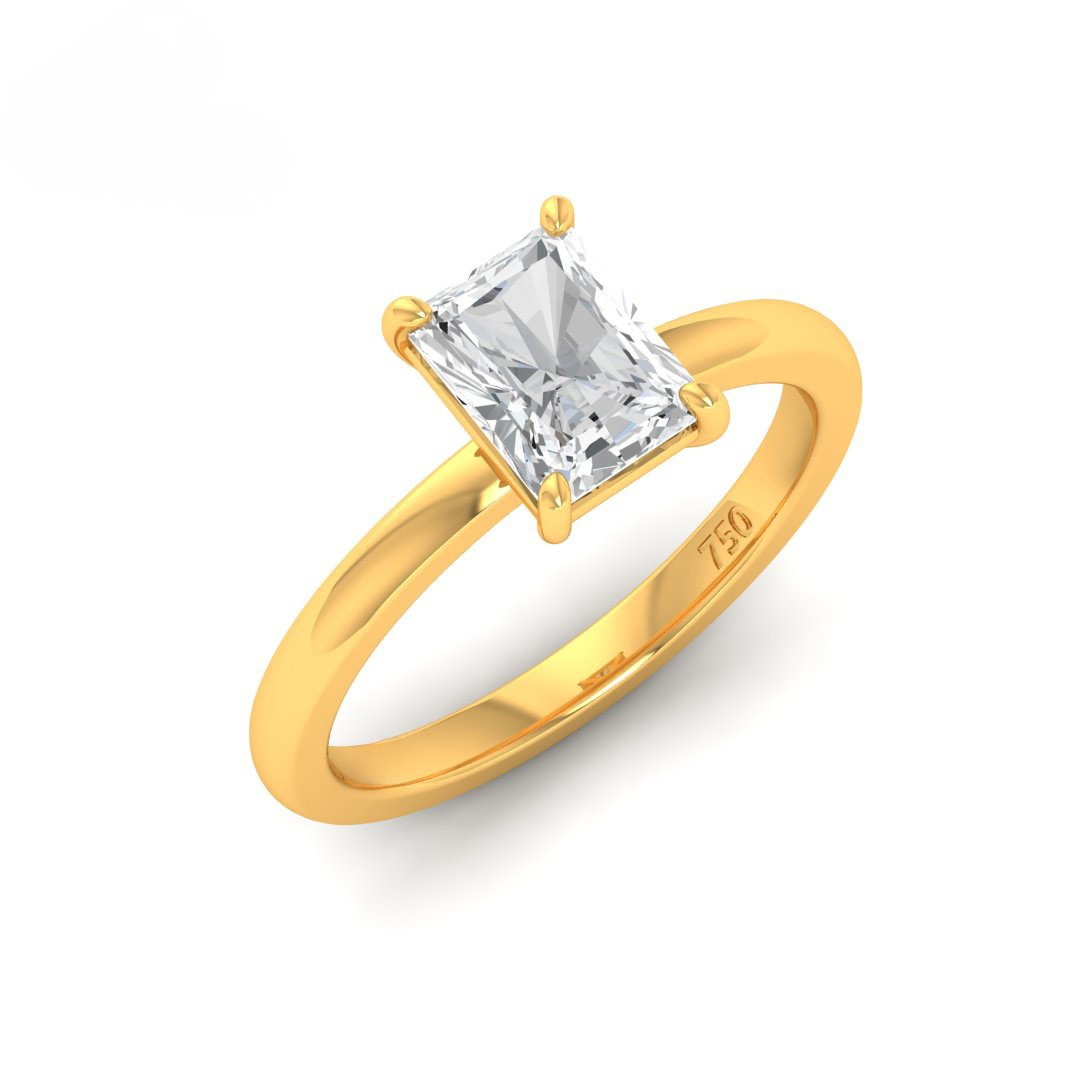 Anaya Solitaire Radiant Cut With Diamond Engagement Ring