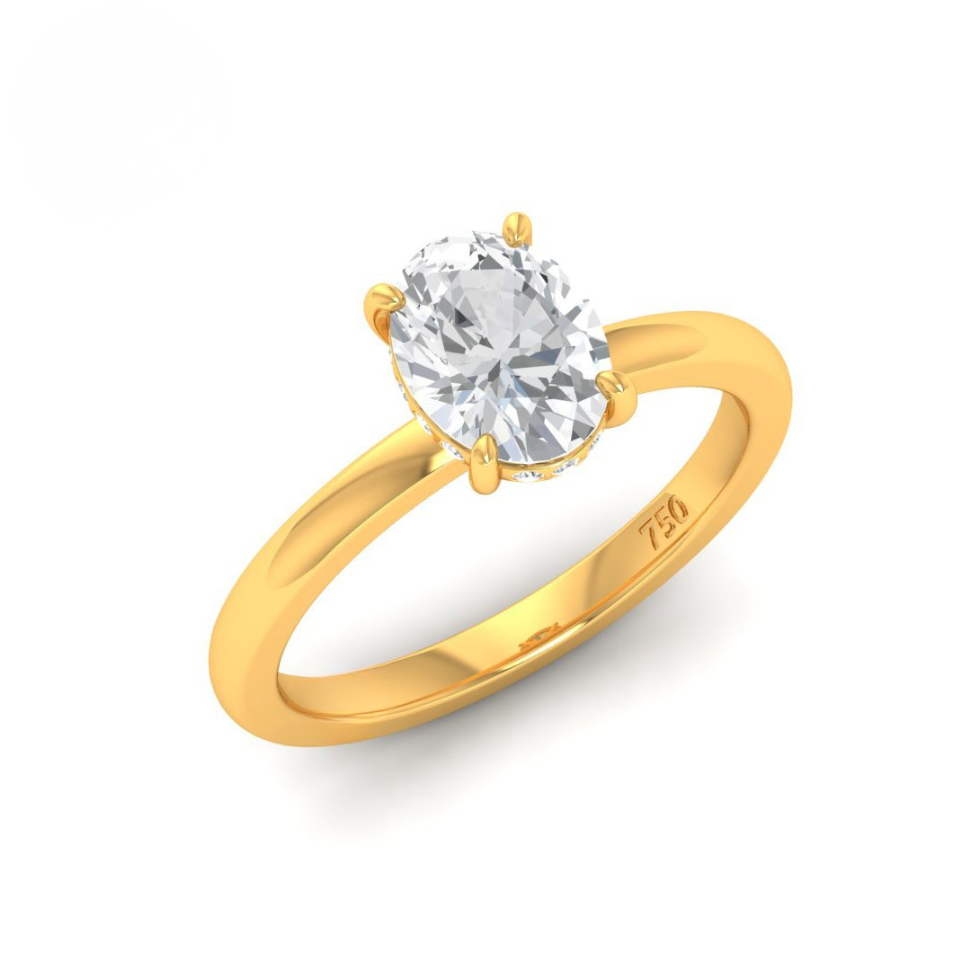 Kiara Oval Cut Diamond With Hidden Halo Engagement Ring