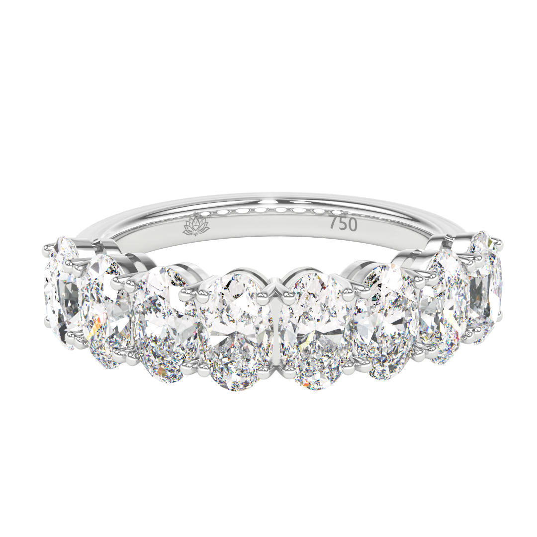 Sandrine Oval Cut Diamond Half Wedding Band
