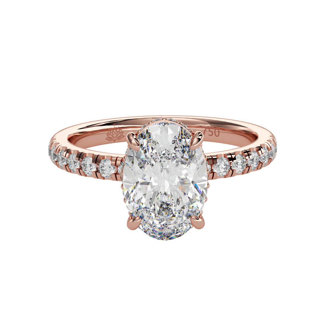 Persephone Oval Hidden Halo Diamond Ring