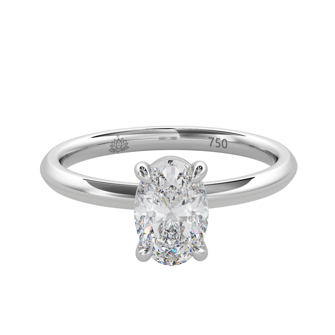 Serenity Oval Solitaire Diamond Ring
