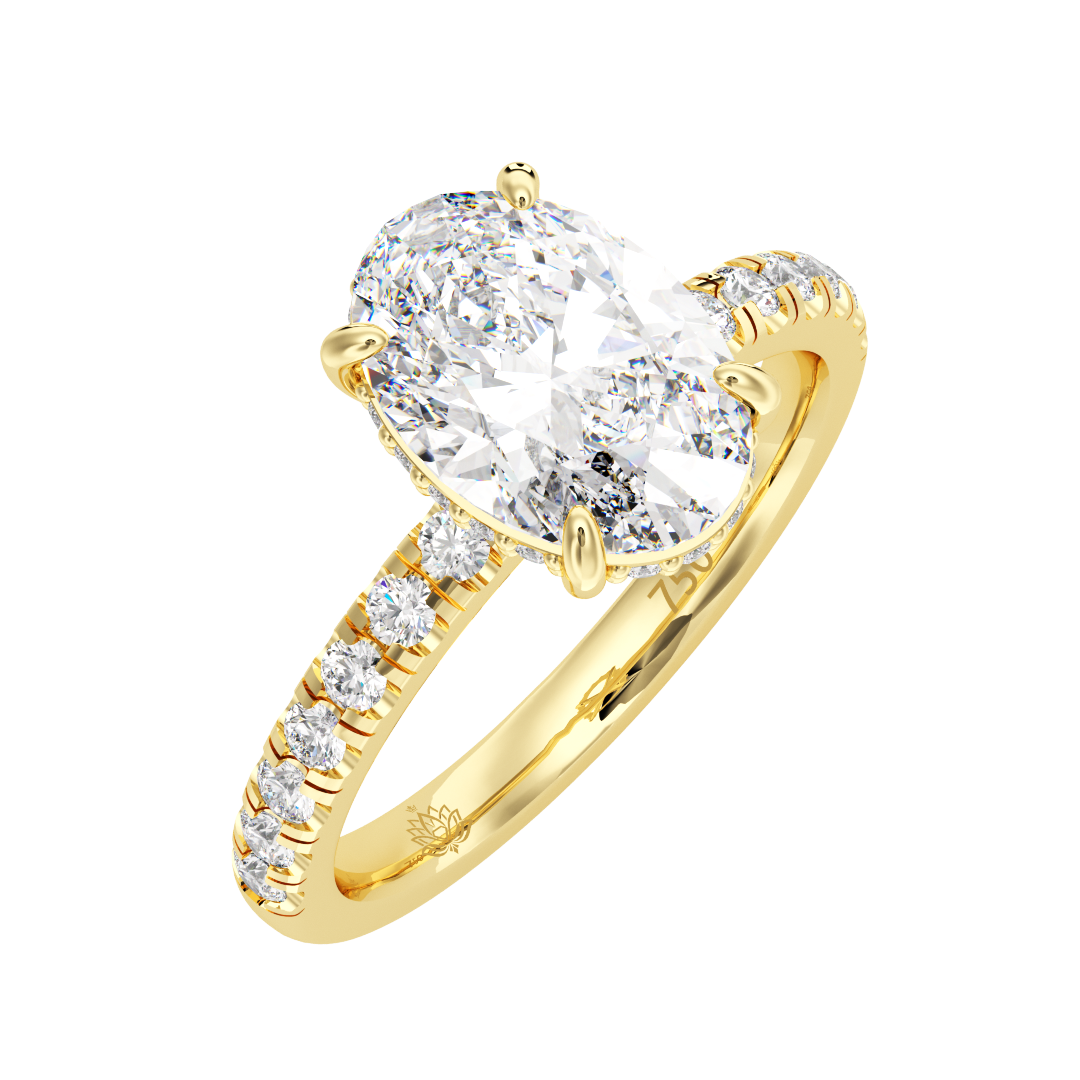 Persephone Oval Hidden Halo Diamond Ring