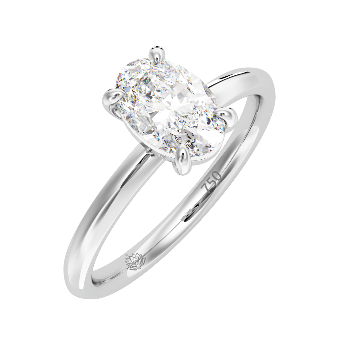 Serenity Oval Solitaire Diamond Ring