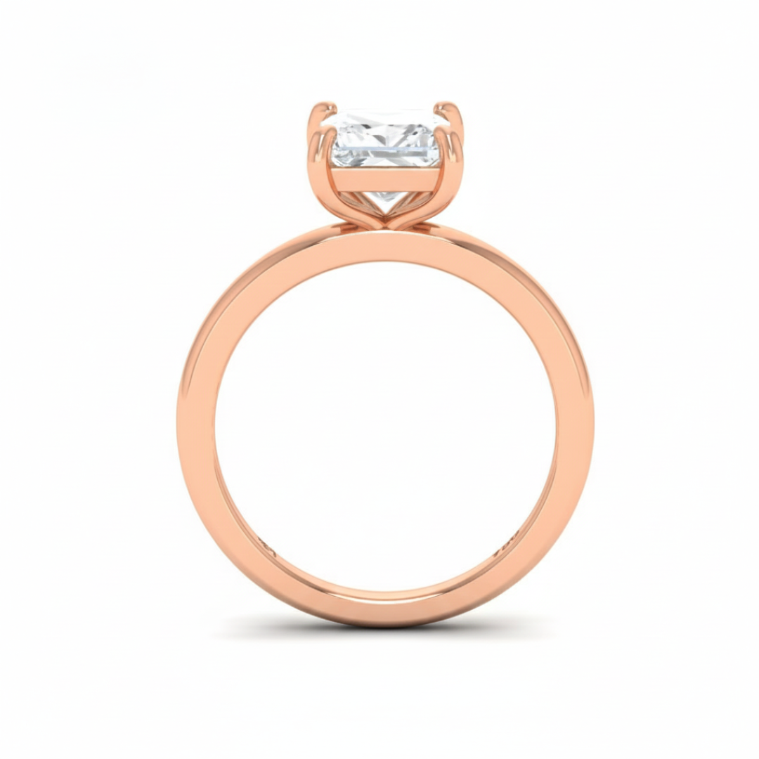 Anaya Solitaire Princess Cut With Diamond Engagement Ring