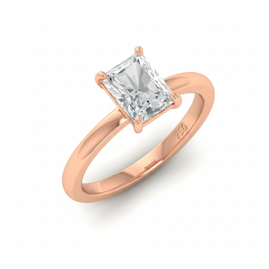 Anaya Solitaire Radiant Cut With Diamond Engagement Ring